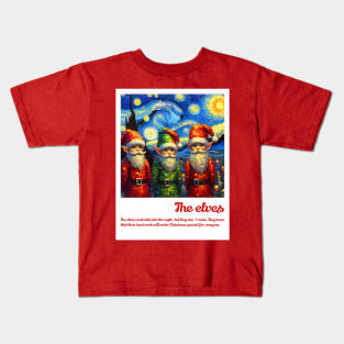 The elves in starry night Kids T-Shirt